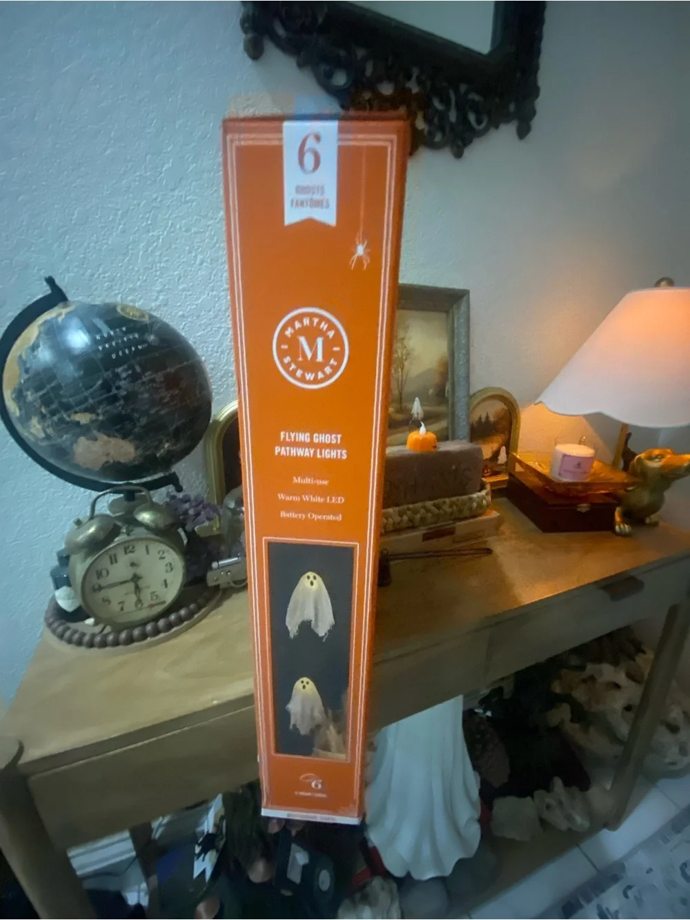Martha Stewart White Flying Ghost Pathway Lights Set of 6